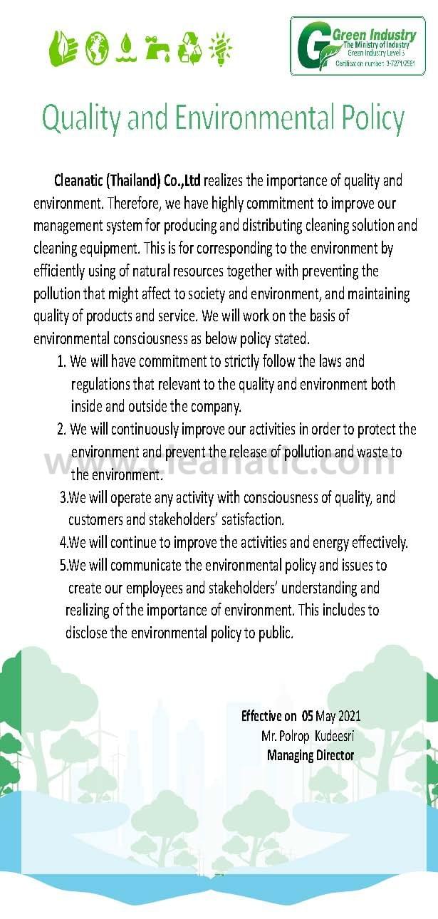 Enviromental Policy - Cleanatic